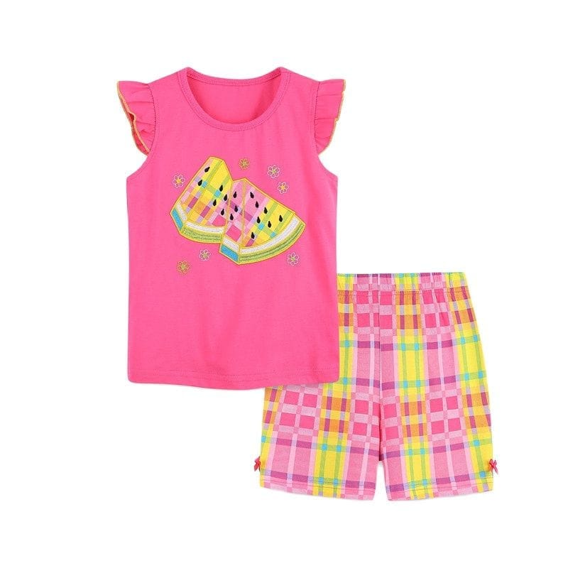 Kids Clothing Sets Cute Flamingo Print Cotton Outfits BENNYS 