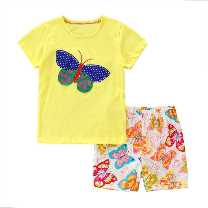 Kids Clothing Sets Cute Flamingo Print Cotton Outfits BENNYS 