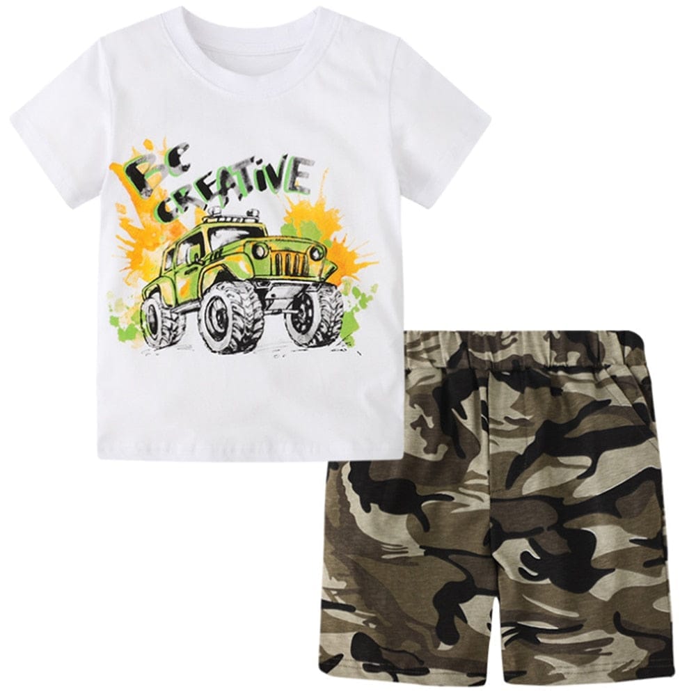 Kids Clothing Sets For Summer Short Sleeve Cotton Outfits 2 Pcs BENNYS 