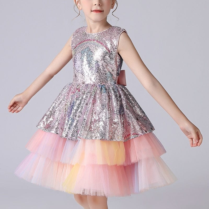 Kids Dress For 4-12 Girls Sequinned Cake Dress BENNYS 