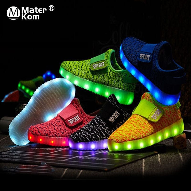 Kids Led USB Recharge Glowing Shoes Children's Light Up Shoes BENNYS 