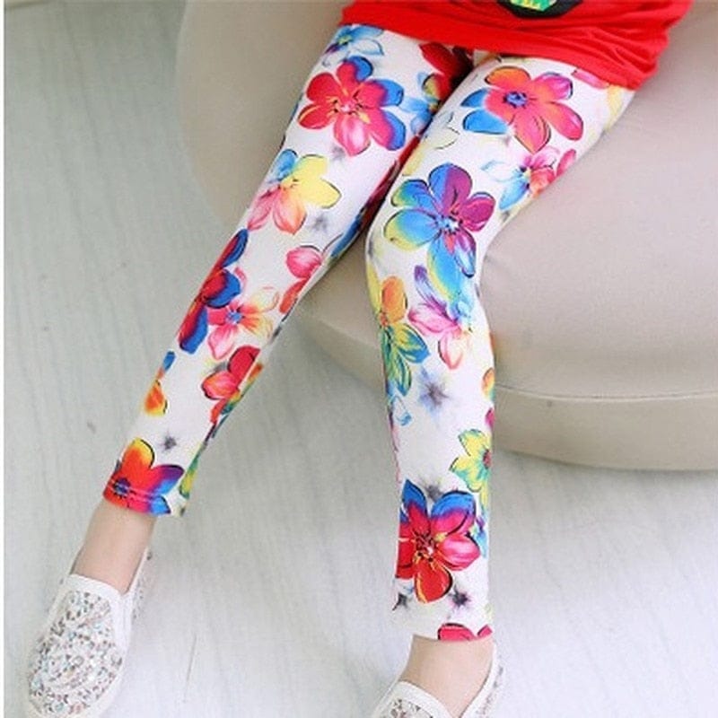 Kids Leggings Flower Printed Casual  Toddler Leggings BENNYS 