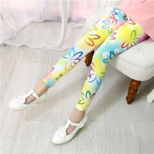 Kids Leggings Flower Printed Casual  Toddler Leggings BENNYS 