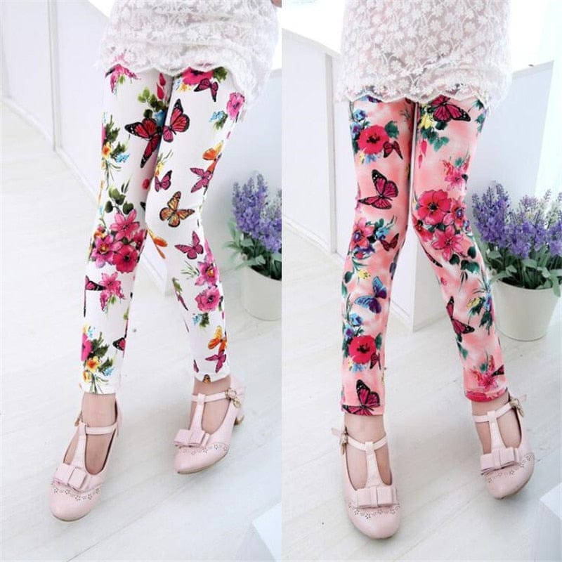 Kids Leggings Flower Printed Casual  Toddler Leggings BENNYS 