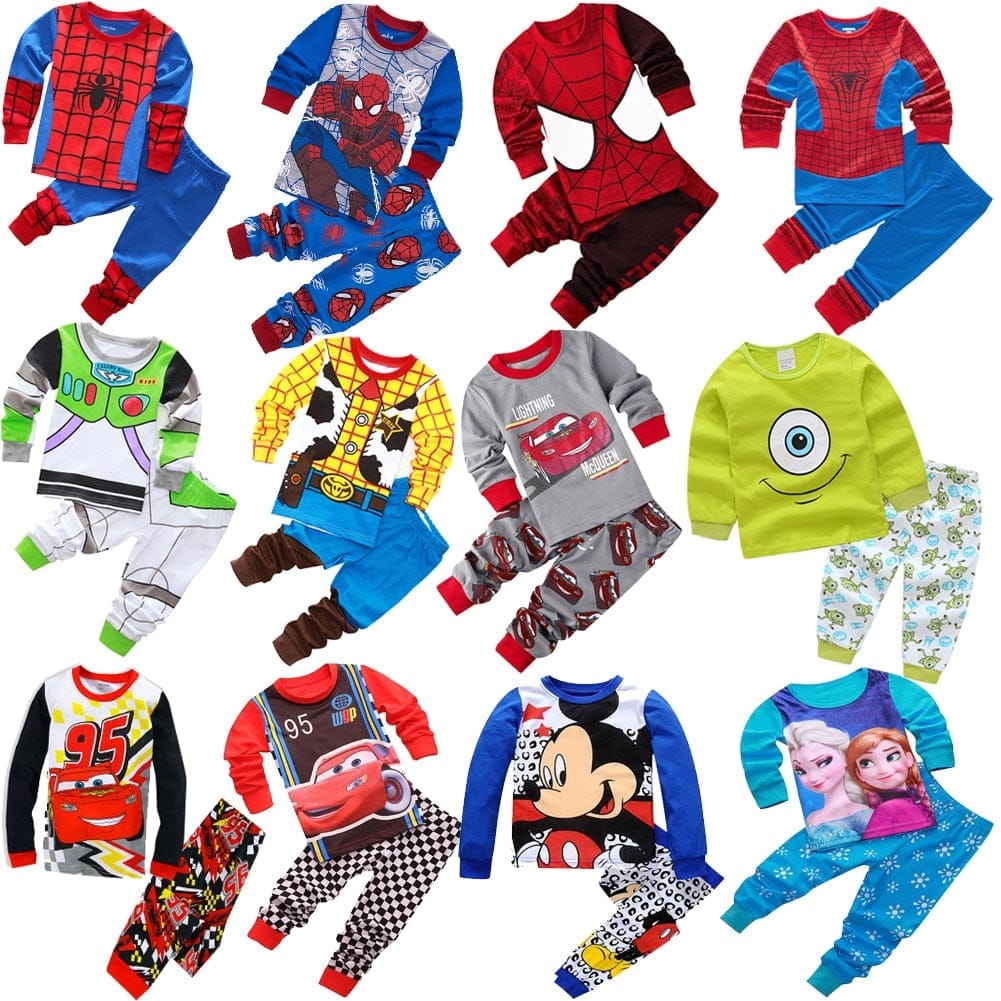Kids Mickey Clothing Sets Boys Sleepwear Clothes Kids Spider Pyjamas BENNYS 