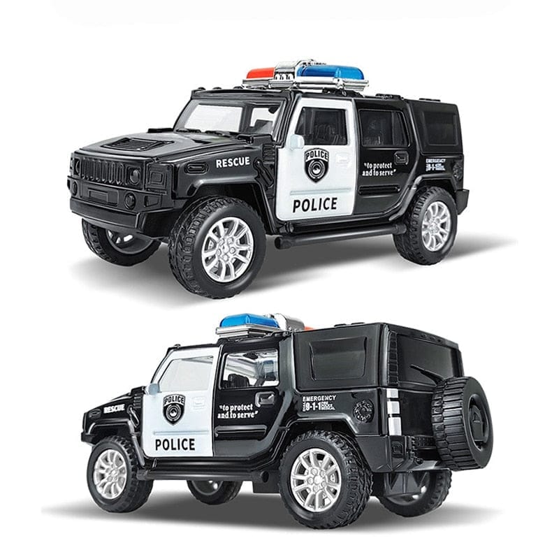 Kids Police Toy Car Model Pull Back Alloy  Vehicles Collection Gifts Toys for Boys BENNYS 