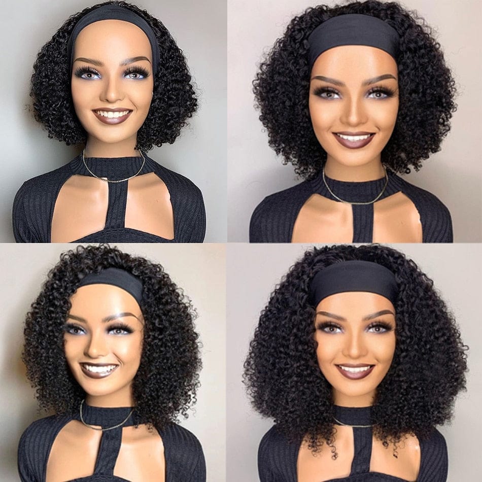 Kinky Curly Headband Wig 100 Human Hair Short Afro Kinky Curly