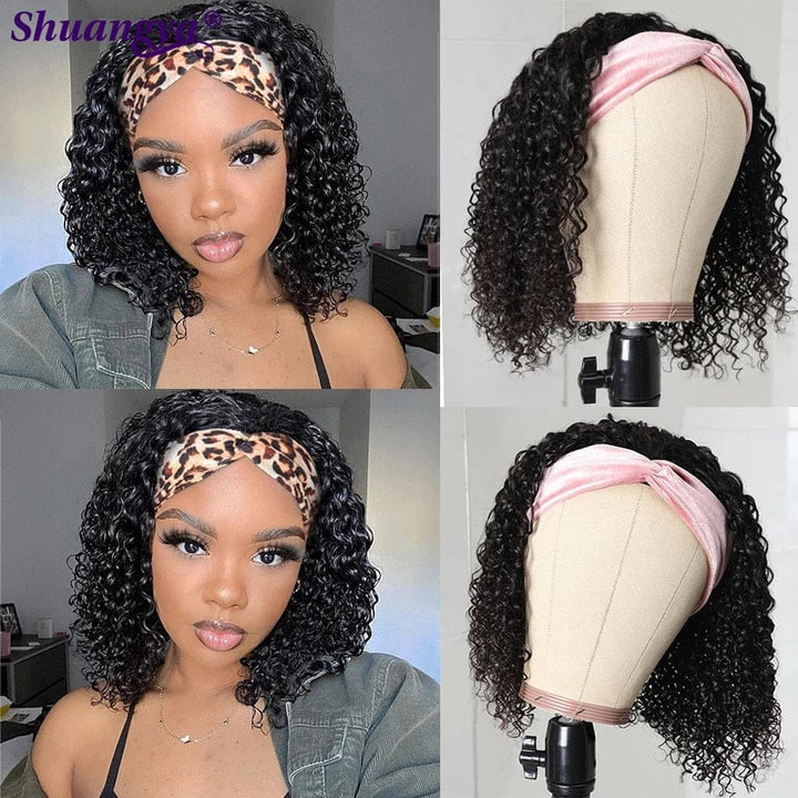 Kinky Curly Headband Wig 100% Human Hair Short Afro Kinky Curly Wig BENNYS 