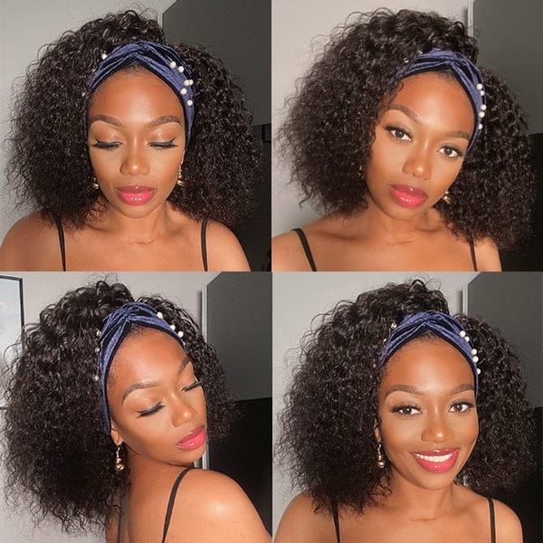 Kinky Curly Headband Wig 100% Human Hair Short Afro Kinky Curly Wig BENNYS 