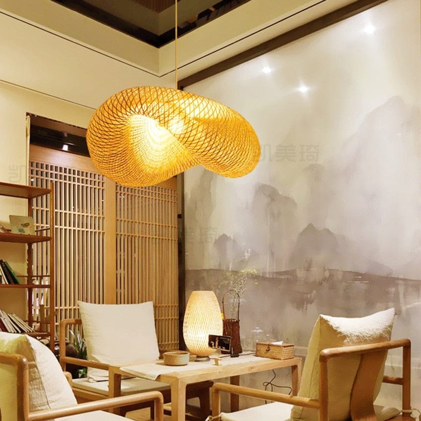 Kitchen Décor Bamboo Pendant Lights Vintage Wood Decoration BENNYS 