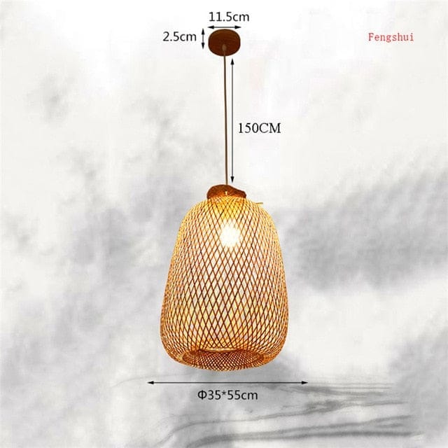 Kitchen Décor Bamboo Pendant Lights Vintage Wood Decoration BENNYS 