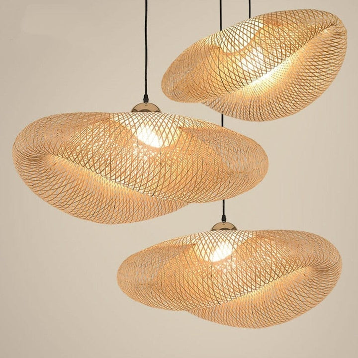 Kitchen Décor Bamboo Pendant Lights Vintage Wood Decoration BENNYS 