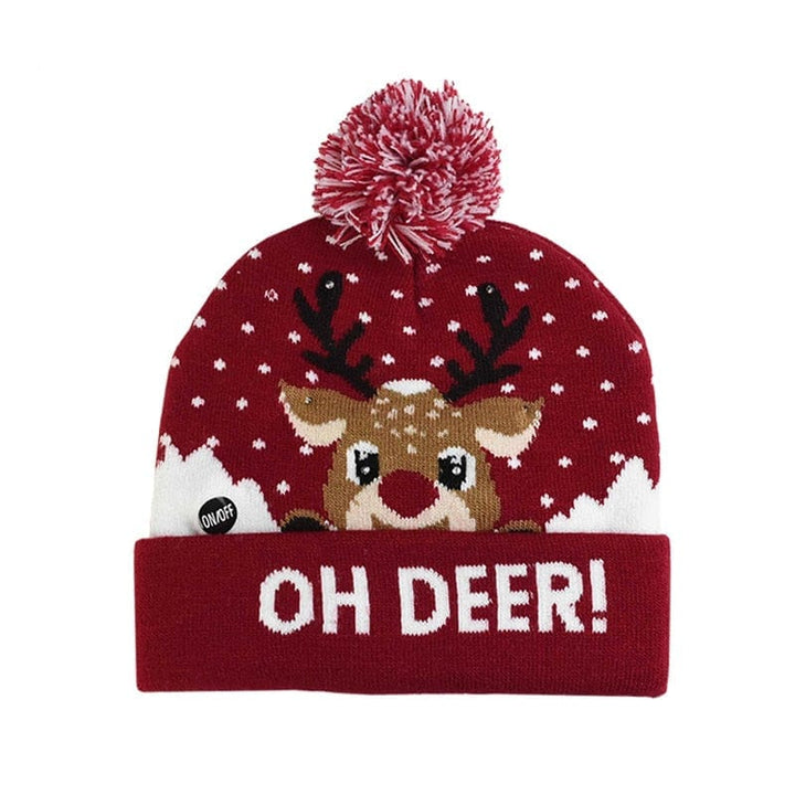 LED Christmas Light Up Knitted Hat  Gift for Kids BENNYS 