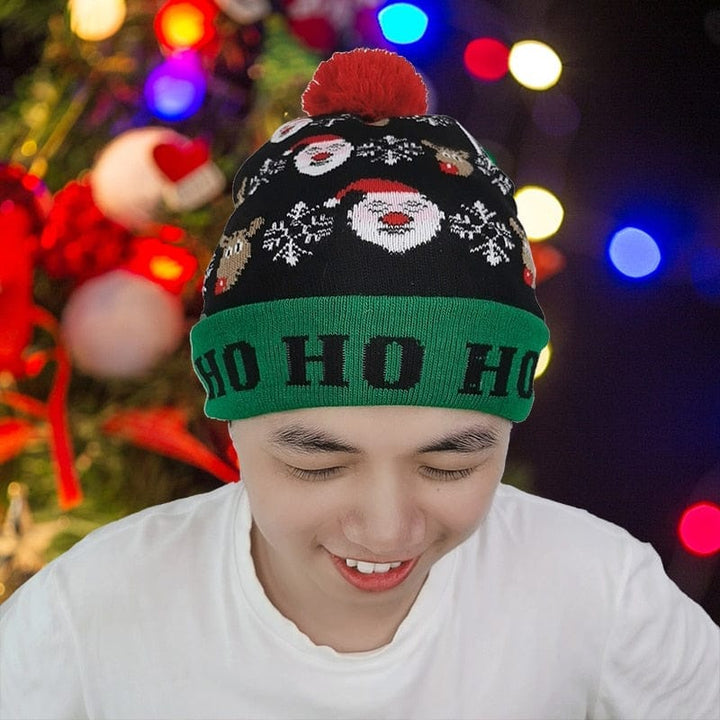 LED Christmas Light Up Knitted Hat  Gift for Kids BENNYS 