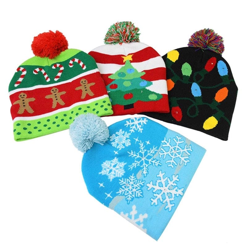 LED Christmas Light Up Knitted Hat  Gift for Kids BENNYS 