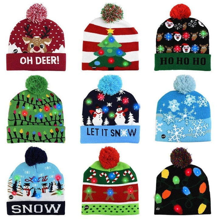 LED Christmas Light Up Knitted Hat  Gift for Kids BENNYS 