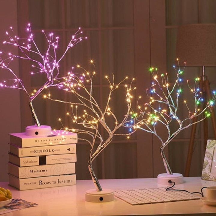 LED Night Light Mini Christmas Tree Copper Wire Garland Lamp BENNYS 