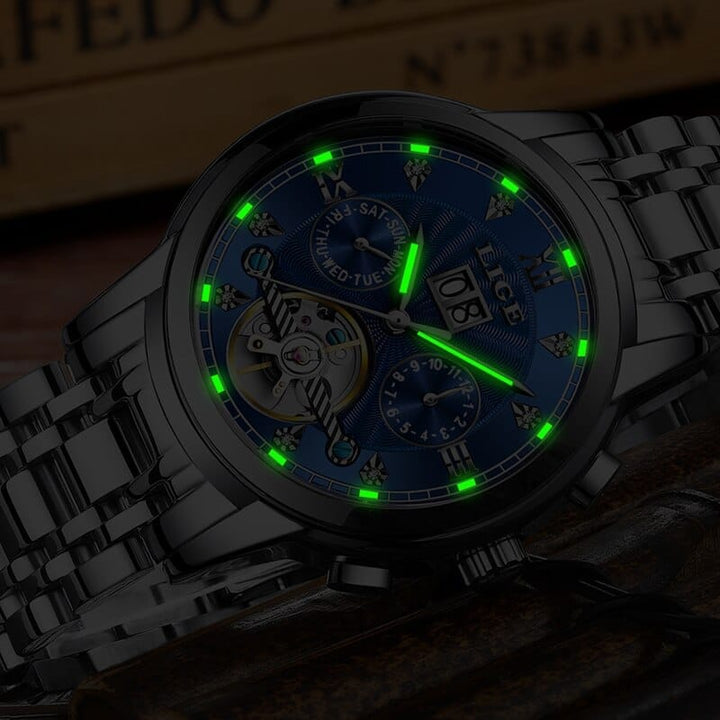 LIGE Men Watch Mechanical Luxury Fashion Brand Stainless Steel Sport Watch BENNYS 