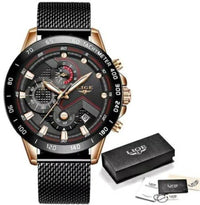 LIGE Men's Luxury Watches Top Brand Luxury Sports Chronograph Quartz Watch BENNYS 