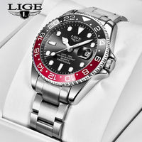 LIGE Military Men's Watch Stainless Steel Band Date Men's Watches BENNYS 