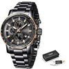 LIGE New Sport Chronograph Men's Watches Top Brand Luxury Watch BENNYS 