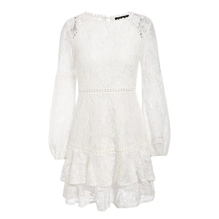 Lace Pattern Round Neck Princess Dress BENNYS 