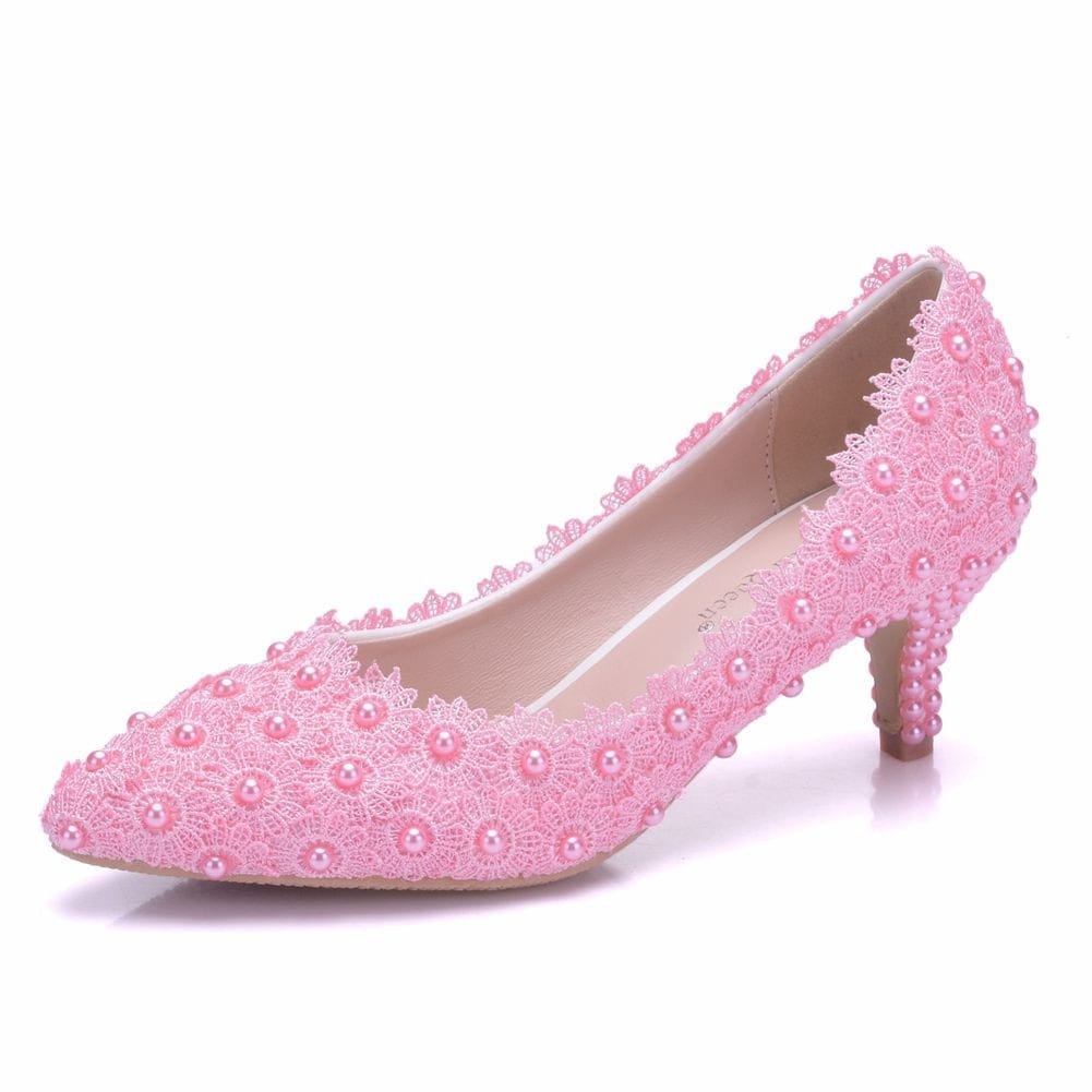 Lace pump outlet shoes