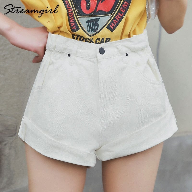 Ladies white best sale jean shorts