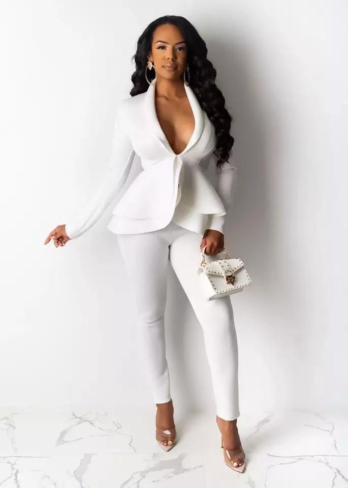 Ladies Elegant Blazers And Pencil Pants Suit. BENNYS 