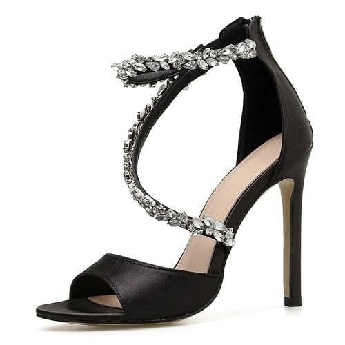 Ladies Fashion High Heel Rhinestone Crystal Sandals BENNYS 