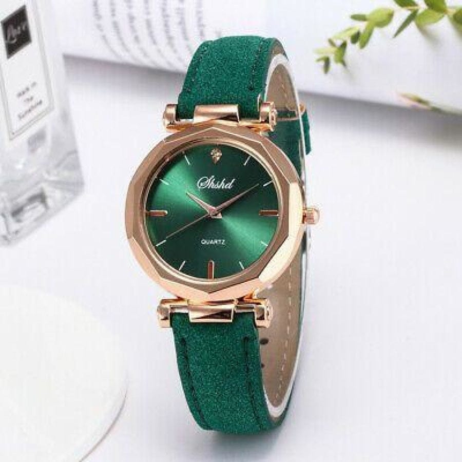 Ladies Leather Casual Watch Luxury Analog Quartz Fashion Crystal Wristwatch BENNYS 
