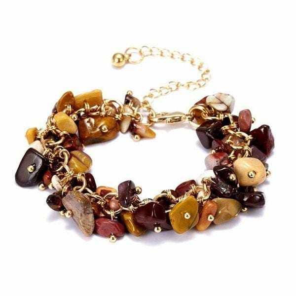 Ladies Natural Crystal Charm Stone Gravel Chip Bracelet BENNYS 