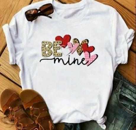 Ladies Printed Be Mine Short Sleeve Shirt BENNYS 