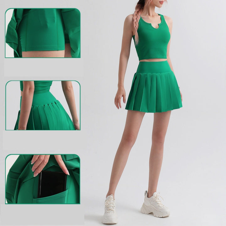 Ladies Tennis Skirt Gym Running Solid Color Sports Skirt BENNYS 