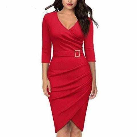 Ladies V Neck Casual/Formal Body-con Dress BENNYS 