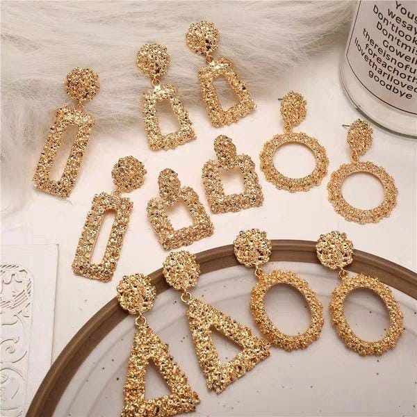 Ladies Vintage Gold, Silver, And Multicolored Earrings BENNYS 