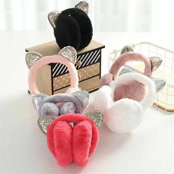 Ladies Winter Warm Cat Ears Design Windproof Adjustable Earmuffs BENNYS 