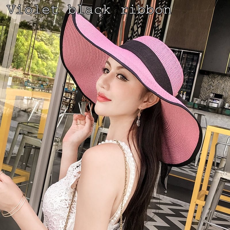 Lady's Summer Beach Big Brim Straw Hat For Women SPF 50 BENNYS 