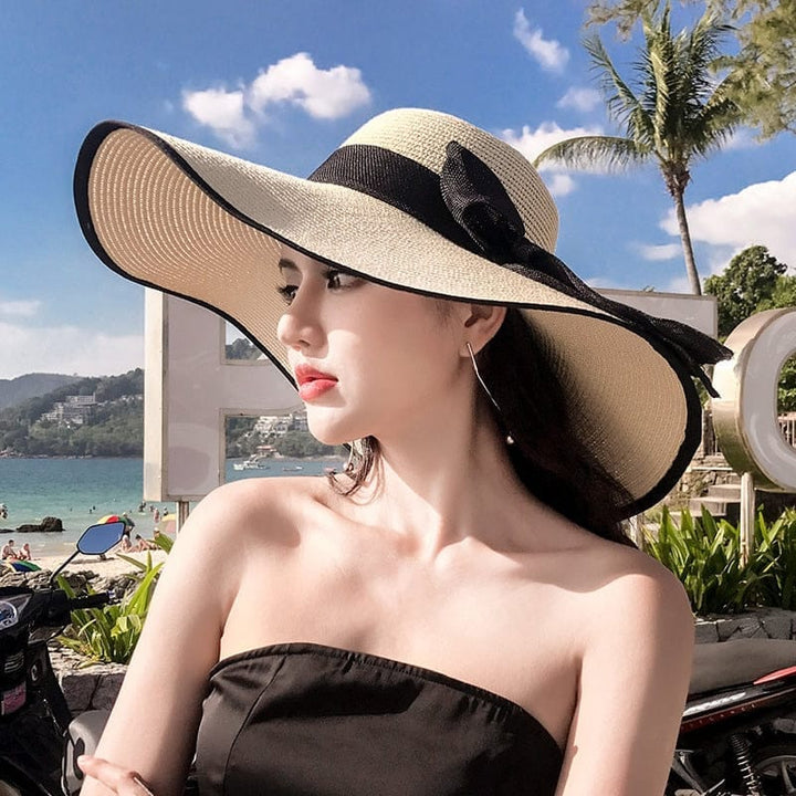 Lady's Summer Beach Big Brim Straw Hat For Women SPF 50 BENNYS 