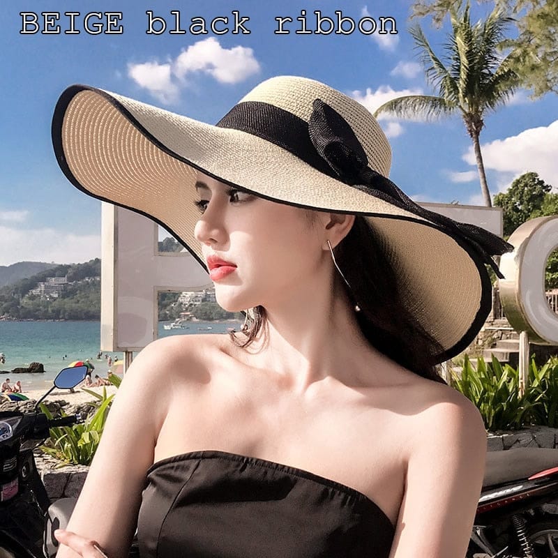 Lady's Summer Beach Big Brim Straw Hat For Women SPF 50 BENNYS 