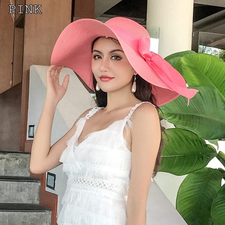 Lady's Summer Beach Big Brim Straw Hat For Women SPF 50 BENNYS 