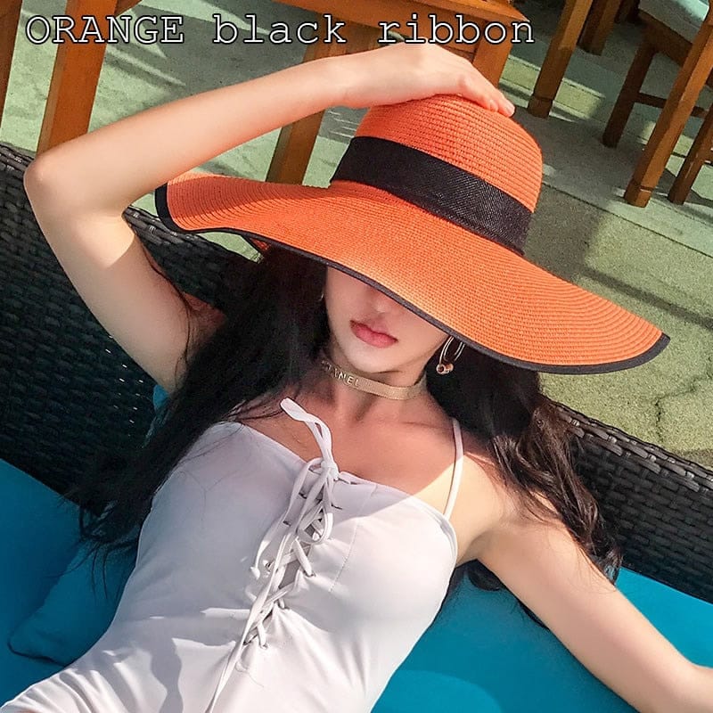 Lady's Summer Beach Big Brim Straw Hat For Women SPF 50 BENNYS 