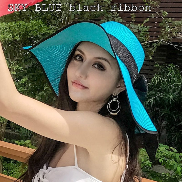 Lady's Summer Beach Big Brim Straw Hat For Women SPF 50 BENNYS 