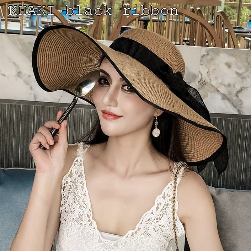 Lady's Summer Beach Big Brim Straw Hat For Women SPF 50 BENNYS 