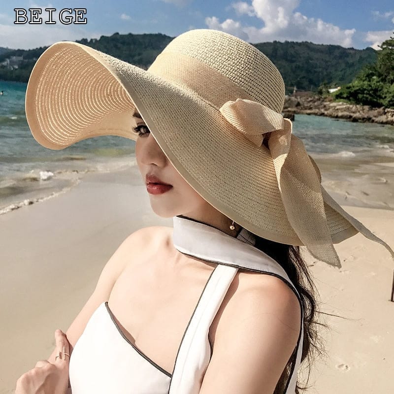 Lady's Summer Beach Big Brim Straw Hat For Women SPF 50 BENNYS 