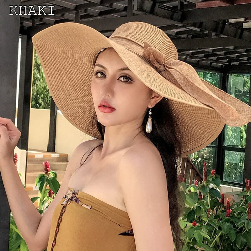 Lady's Summer Beach Big Brim Straw Hat For Women SPF 50 BENNYS 