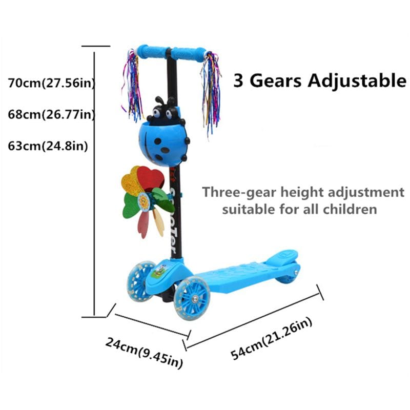 Ladybug Adjustable 3 Wheel Scooter for Toddlers Age 3-8 BENNYS 