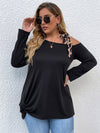 Large Plus Size 4XL Women Autumn Winter 2022 Leopard One Shoulder Long Sleeve Tops Black Blouse Casual Oversized Ladies T Shirts BENNYS 