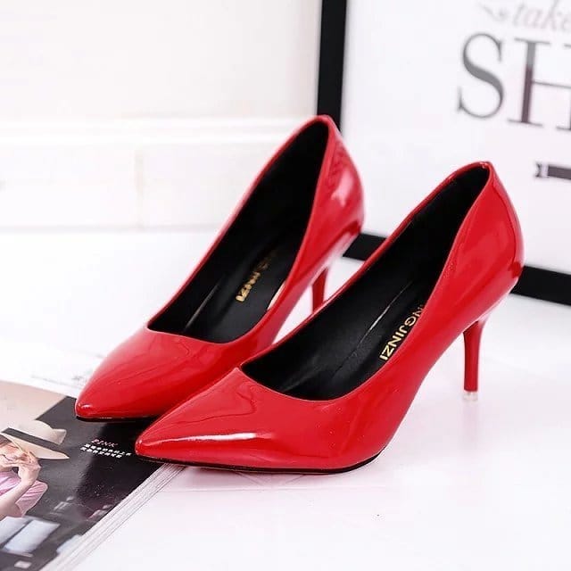 Large Size Women's Pumps Pointed Toe Leather High Heels BENNYS 