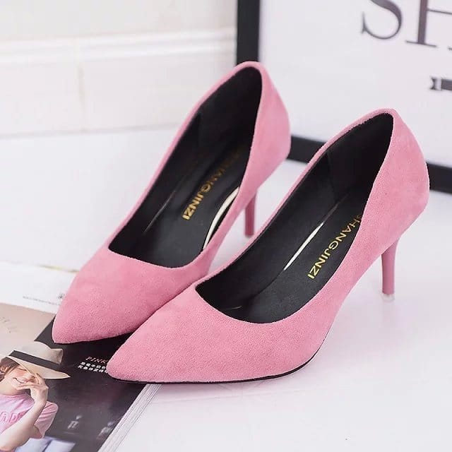 Large Size Women's Pumps Pointed Toe Leather High Heels BENNYS 